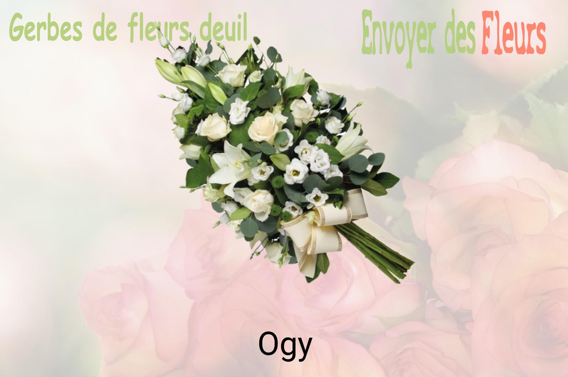 Gerbe de fleurs de deuil livrée à Ogy